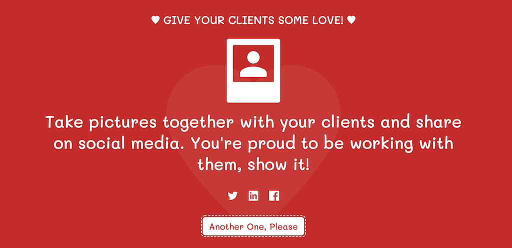 client.love: Client Happiness Idea Generator